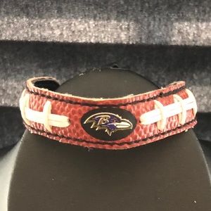 Baltimore Ravens Leather Football Bracelet EUC